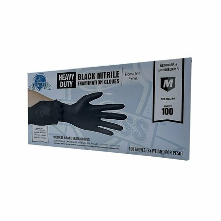 EMPRESS Heavy Duty Nitrile Glove Medium, Black, 5 mil Exam Grade, 100PK ENHDBLKM5